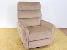 Fotogalerie Otočné a houpací křeslo s funkcí relax pro seniory - Velvet béžové 
