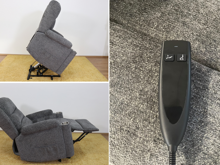 Fotogalerie Elektrické polohovací křeslo pro seniory s nápojovými držáky Minos Raven - Šedé  