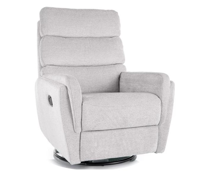 Otočné a houpací křeslo s funkcí relax pro seniory - Raven šedé