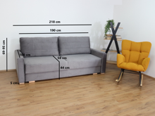 Fotogalerie Kvalitní rozkládací pohovka pro každodenní spaní s úložným prostorem 140 x 190 cm - Nelly 