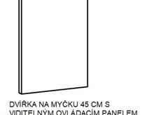 Fotogalerie D45FZN (45 cm), nízká dvířka na myčku šíře 45 cm s viditelným ovládacím panelem, kuchyňské linky Aspen - bílá