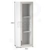 W40S (40 cm) pravá, stojící prosklená skříňka - kuchyňské linky Royal