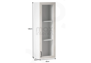 W40S (40 cm) pravá, stojící prosklená skříňka - kuchyňské linky Royal
