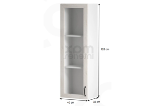 W40S (40 cm) levá, stojící prosklená skříňka - kuchyňské linky Royal