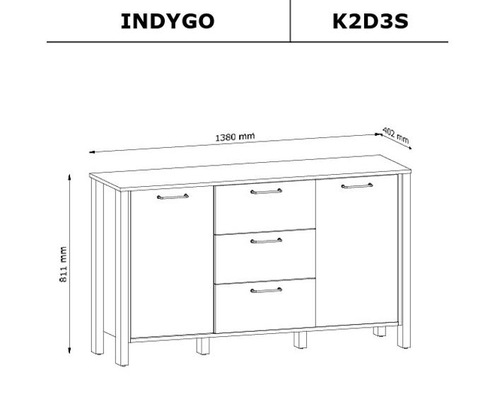 Fotogalerie Komoda K2D3S systém Indygo Beige