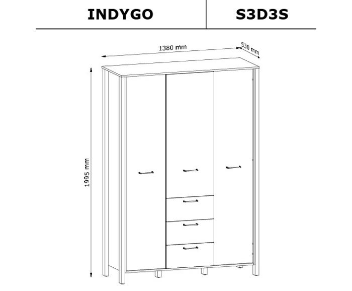 Fotogalerie Šatní skříň S3D3S systém Indygo Beige