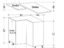 Fotogalerie Dolní skříňka rohová 90 cm - D90N - kuchyně Sorello