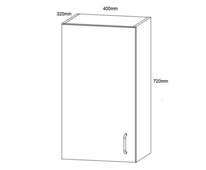Fotogalerie G40 (40 cm) levá, horní skříňka kuchyňské linky Linea