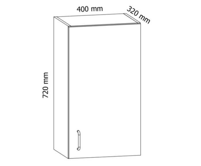 Fotogalerie G40 (40 cm) pravá, horní skříňka kuchyňské linky Linea