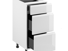 Fotogalerie D40S3 (40 cm), skříňka dolní se 3 šuplíky kuchyňské linky Aspen - bílá