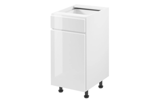 D40S1(40 cm) levá, skříňka dolní s 1 šuplíkem kuchyňské linky Aspen - bílá