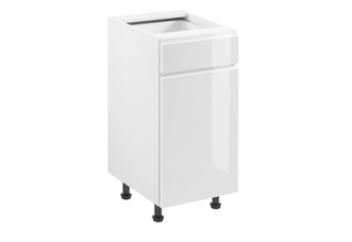 D40S1(40 cm) pravá, skříňka dolní s 1 šuplíkem kuchyňské linky Aspen - bílá