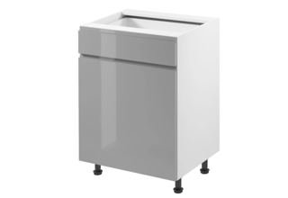 D60S1 ( 60 cm) levá, spodní skříňka šuplíková kuchyňské linky Aspen - šedá