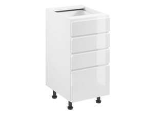 D40S4(40 cm), skříňka dolní s 4 šuplíky kuchyňské linky Aspen - bílá