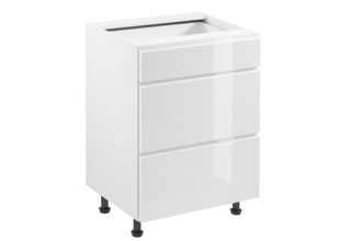 D60S3 (60 cm), spodní skříňka šuplíková kuchyňské linky Aspen bílá