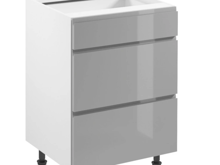 Fotogalerie D60S3 (60 cm), spodní skříňka šuplíková kuchyňské linky Aspen- šedá - s pracovní deskou - výprodej