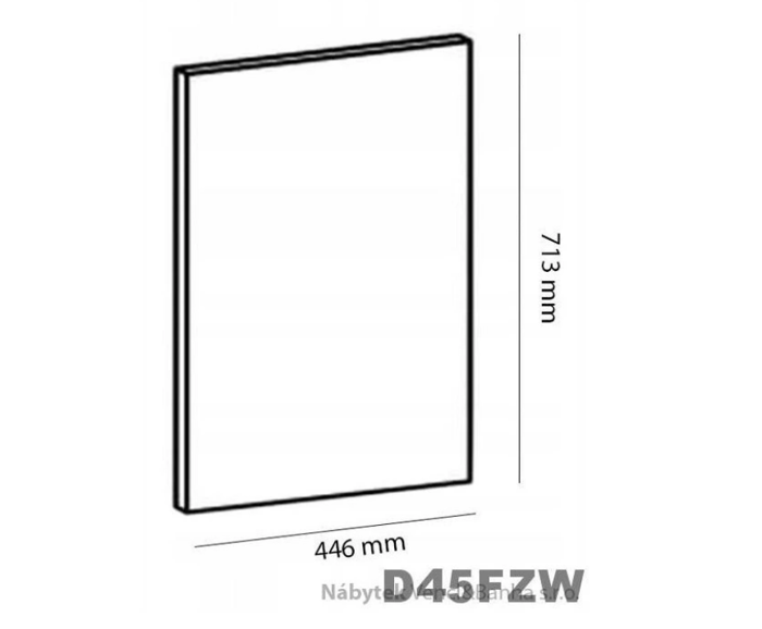 Fotogalerie D45FZW (45 cm), dvířka na plně integrovanou myčku šíře 45 cm, kuchyňské linky Aspen - šedá