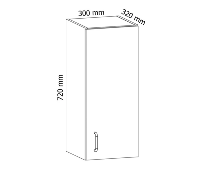 Fotogalerie G30 (30 cm) pravá, horní skříňka kuchyňské linky Aspen