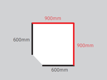 Fotogalerie Kuchyňská pracovní deska 38 mm na rohovou skříňku D12R/90 L/P