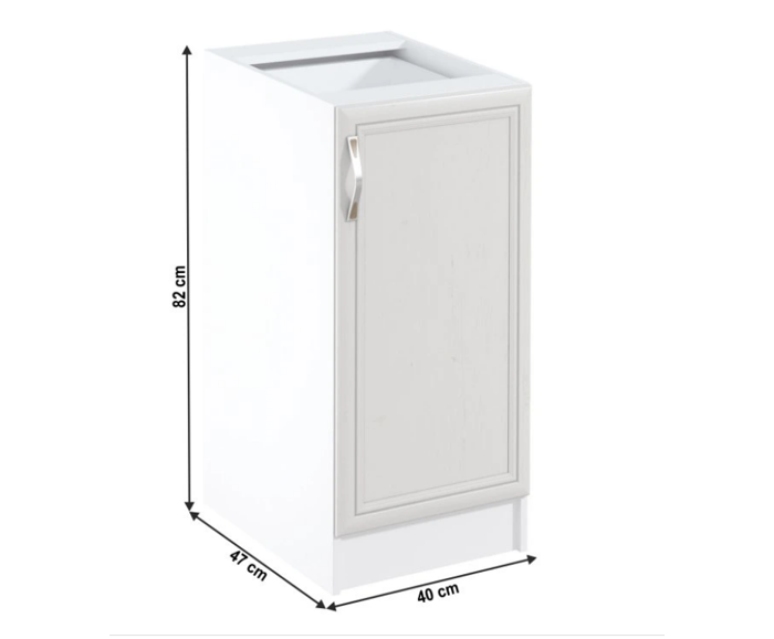 Fotogalerie D40 (40 cm) pravá, spodní skříňka kuchyňské linky Sicília - bílá