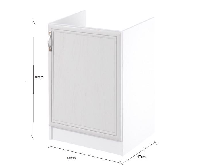 Fotogalerie D60Z-P/L (60 cm) pravá, spodní skříňka dřezová kuchyňské linky Sicília - bílá