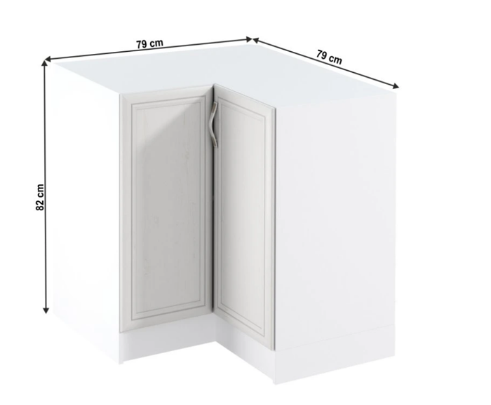 Fotogalerie D90N (90 cm), spodní skříňka rohová kuchyňské linky Sicília - bílá