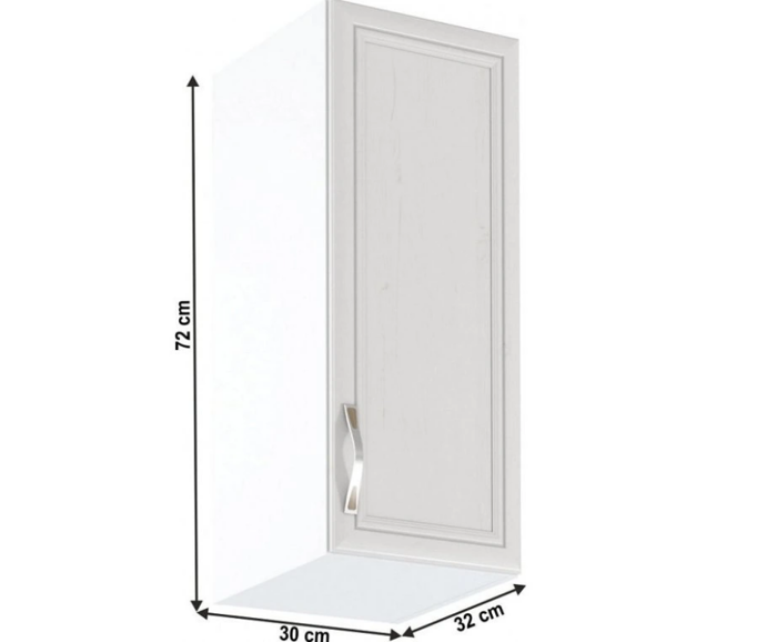 Fotogalerie G30 (30 cm) pravá, horní skříňka kuchyňské linky Sicília - bílá