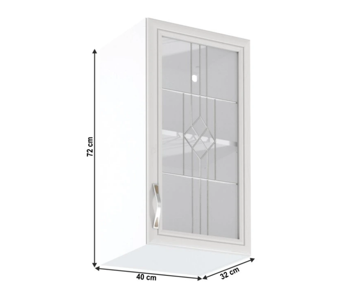 Fotogalerie G40S (40 cm) pravá, horní skříňka kuchyňské linky Sicília - bílá