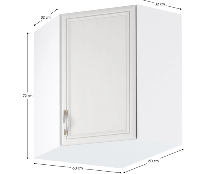 Fotogalerie G60N (60 cm), horní skříňka rohová kuchyňské linky Sicília - bílá