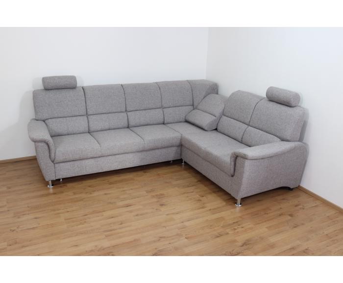 Rohová rozkládací sedací souprava s úložným prostorem a posuvnou funkcí relax Demo - Světle šedá 