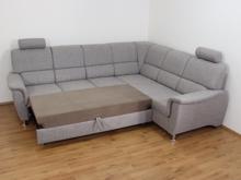 Fotogalerie Rohová rozkládací sedací souprava s úložným prostorem a posuvnou funkcí relax Demo pravá - Světle šedá 
