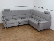 Fotogalerie Rohová rozkládací sedací souprava s úložným prostorem a posuvnou funkcí relax Demo pravá - Světle šedá 