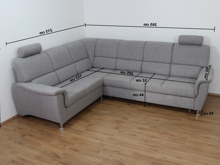 Fotogalerie Rohová rozkládací sedací souprava s úložným prostorem a posuvnou funkcí relax Demo levá - Světle šedá 