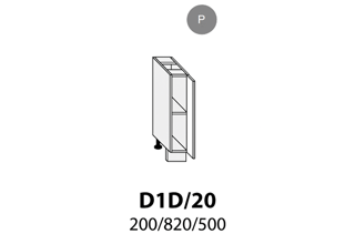 Dolní skříňka jednodveřová 20cm pravá - D1D 20 L (20 cm) - kuchyně Avellino