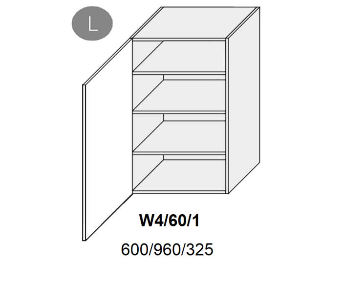 Fotogalerie Horní skříňka vysoká jednodveřová 60cm levá - W4 60 L (60 cm) - kuchyně Avellino
