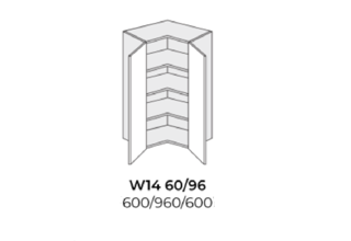 Horní skříňka vysoká rohová - W14 60 (60 cm) - kuchyně Avellino