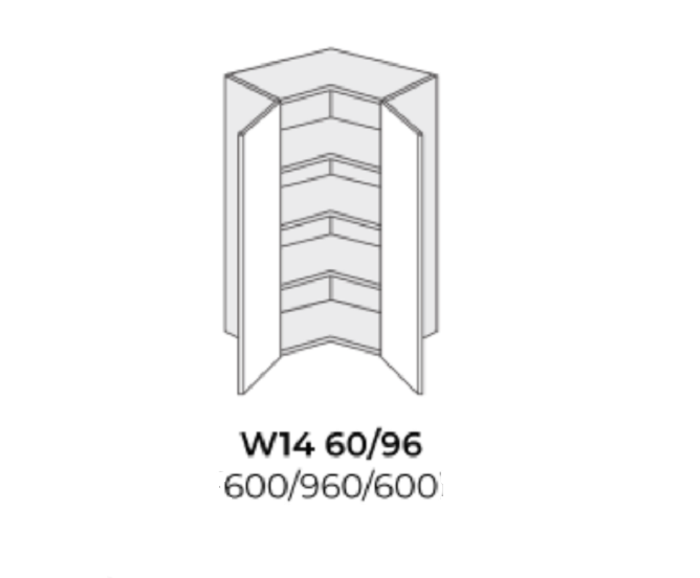 Fotogalerie Horní skříňka vysoká rohová - W14 60 (60 cm) - kuchyně Viano