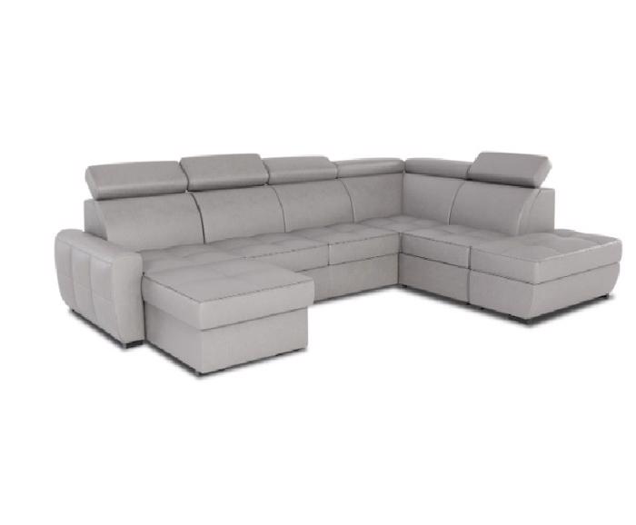 Fotogalerie Sedací souprava Nevada ve tvaru U - OT(P)-2(F)-UPML-DL - Scala 57 hnědá