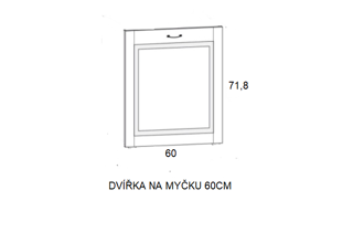Dvířka na myčku (60 cm), kuchyně Charlotta bílá
