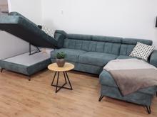 Fotogalerie Luxusní rozkládací sedací souprava s dvěma úložnými prostory Massimo do U - zelená - pravá 