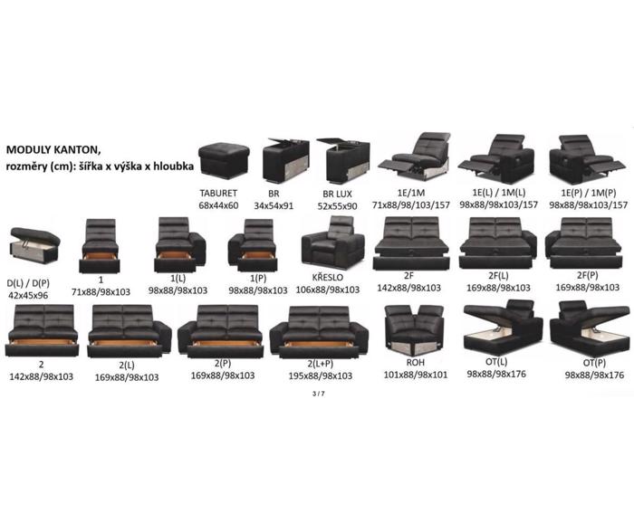 Fotogalerie Velká rohová sedací souprava do U s elektrickým křeslem Kanton - výběr potahů