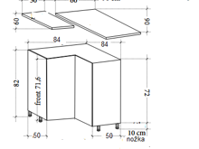 Fotogalerie Skříňka rohová - D12 90 (90 cm) - kuchyně Carrini