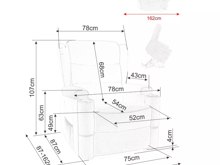 Fotogalerie Elektrické polohovací křeslo pro seniory s nápojovými držáky - béžové 