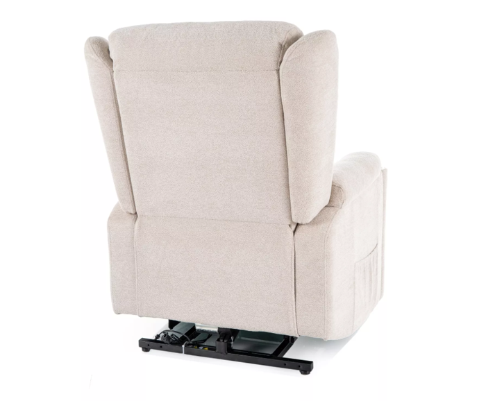 Elektrické polohovací křeslo pro seniory s nápojovými držáky - béžové