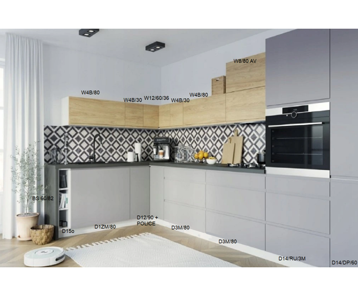 Fotogalerie Rohová kuchyňská linka Viano x Avellino 187 x 370 cm