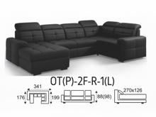 Fotogalerie Sedací souprava Kanton do U - výběr potahů - OT-2F-R-1
