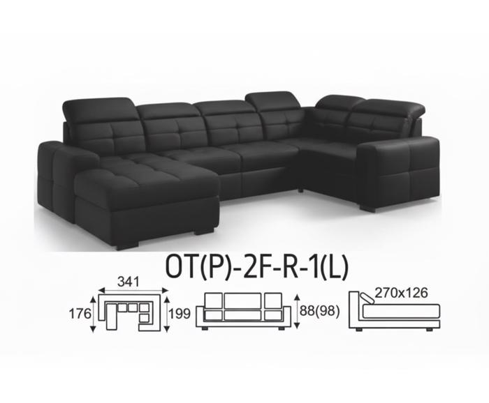 Fotogalerie Sedací souprava Kanton do U - výběr potahů - OT-2F-R-1