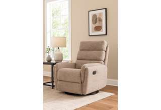 Otočné a houpací křeslo s funkcí relax pro seniory - Raven tmavě béžový 