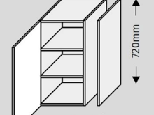 Fotogalerie Bočnice v barvě pracovní desky, horní skříňky - 34,5/72 cm