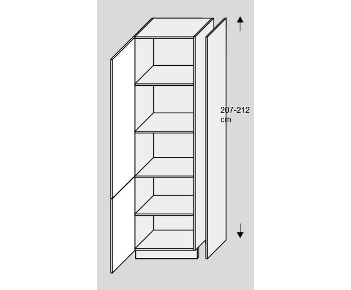 Fotogalerie Bočnice v barvě pracovní desky, vysoké skříně - 59,5/207-212